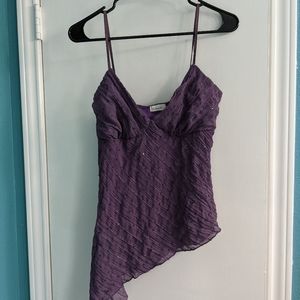 Purple sequin asymmetrical top